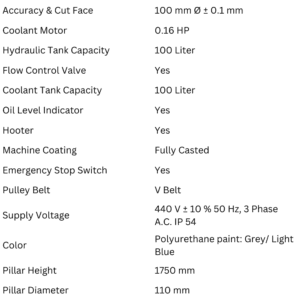600 DCSAP bandsaw machine hydraulic and electrical specifications
