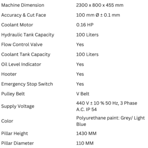 400 x 800 DCSA bandsaw machine cutting capacity and motor details
